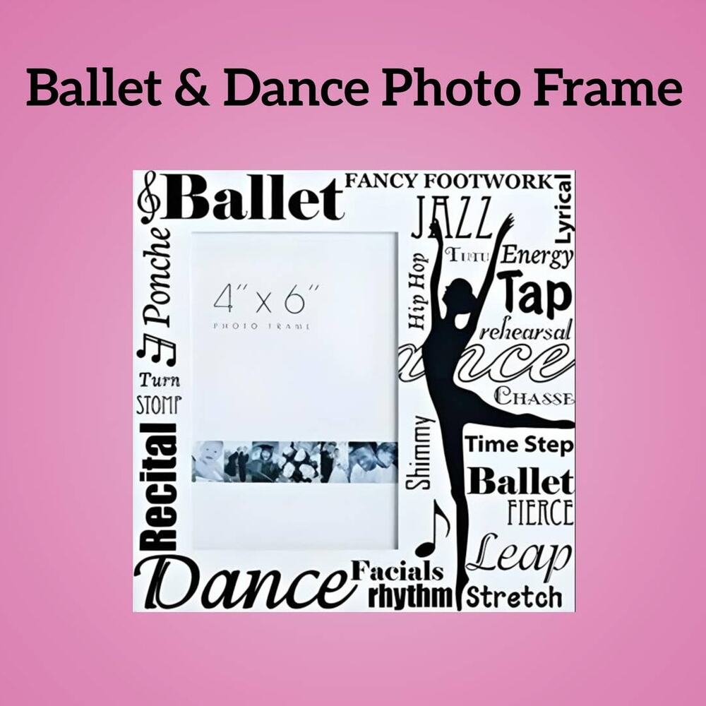 8"x8" Ballet & Dance Photo Frame Holds 4"x6" Photo